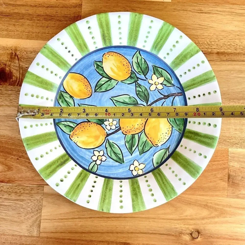 NWT Set of 4 Beach to Bistro 9” SIGRID OLSEN Lemons 100% Melamine Salad Plates